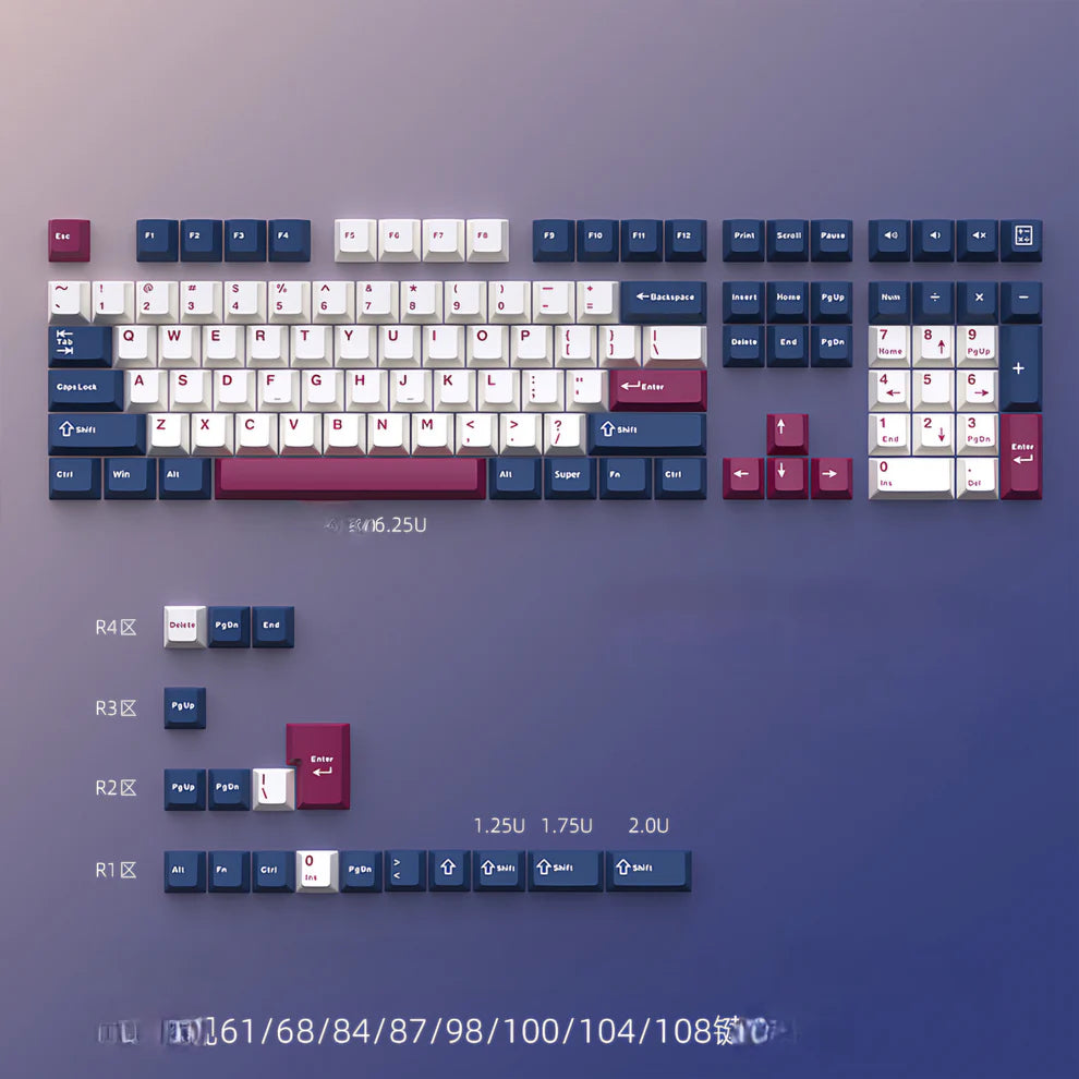 Blue Rose Mecha (Inner white) Cherry PBT Keycaps