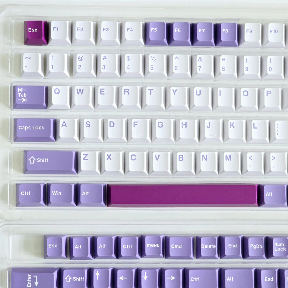 Lavender White Quality Doubleshot Cherry PBT Keycaps